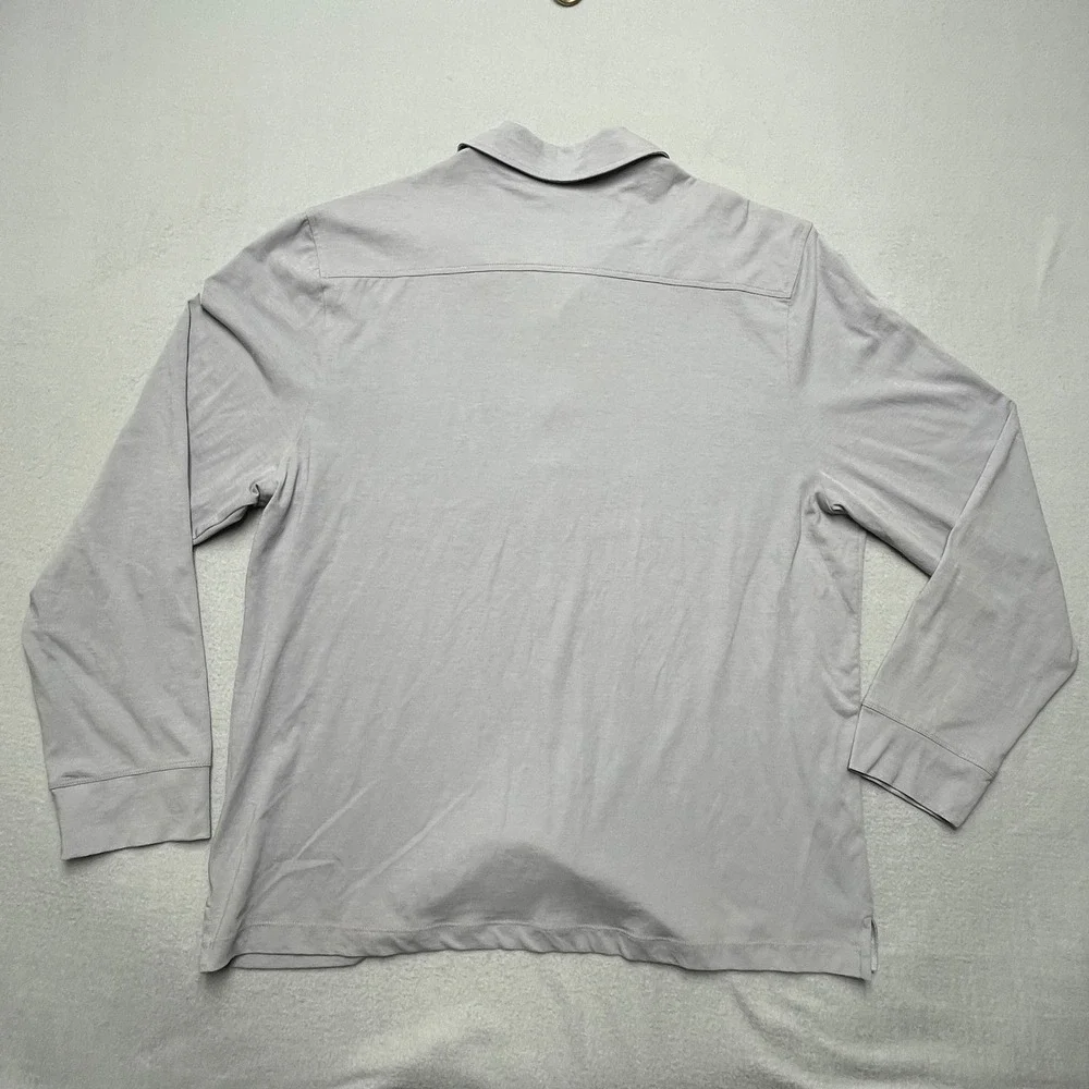 James Perse Clean Finish Jersey Men Gray Cotton Long Sleeve Button Shirt 5 95330